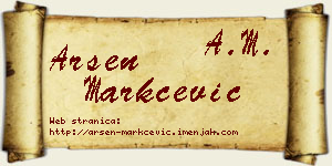 Arsen Markčević vizit kartica